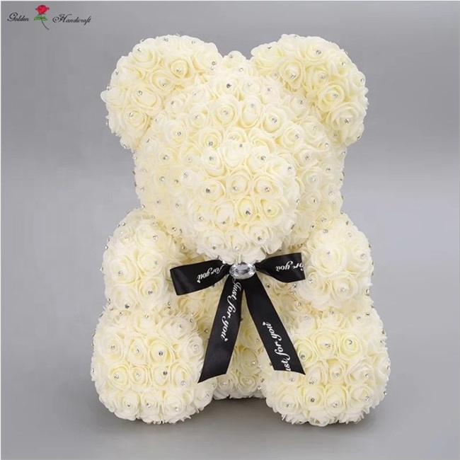 AI-076 Wedding Best Gift Rose Flower Teddy Bear Diamond Styrofoam Bear