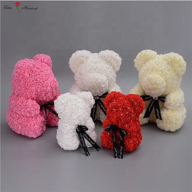 AI-076 Wedding Best Gift Rose Flower Teddy Bear Diamond Styrofoam Bear