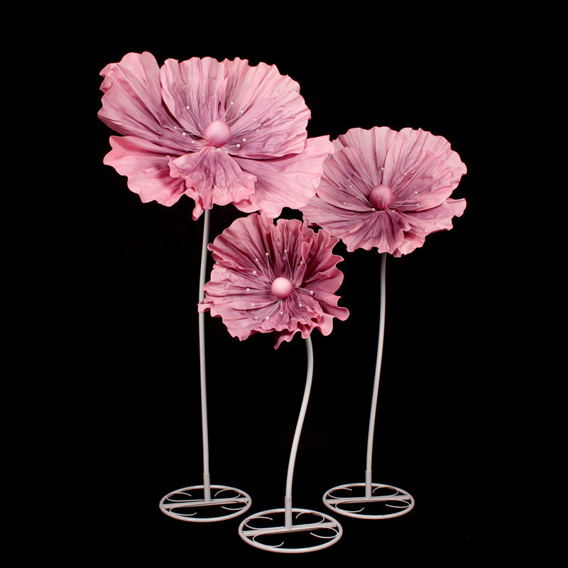 QSLH-A29 Large Tall Wedding Decorations Romantic Giant Silk Flower Stand Set Real Touch Artificial Standing Giant Flower