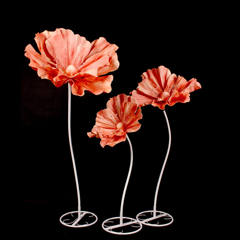 QSLH-A29 Large Tall Wedding Decorations Romantic Giant Silk Flower Stand Set Real Touch Artificial Standing Giant Flower