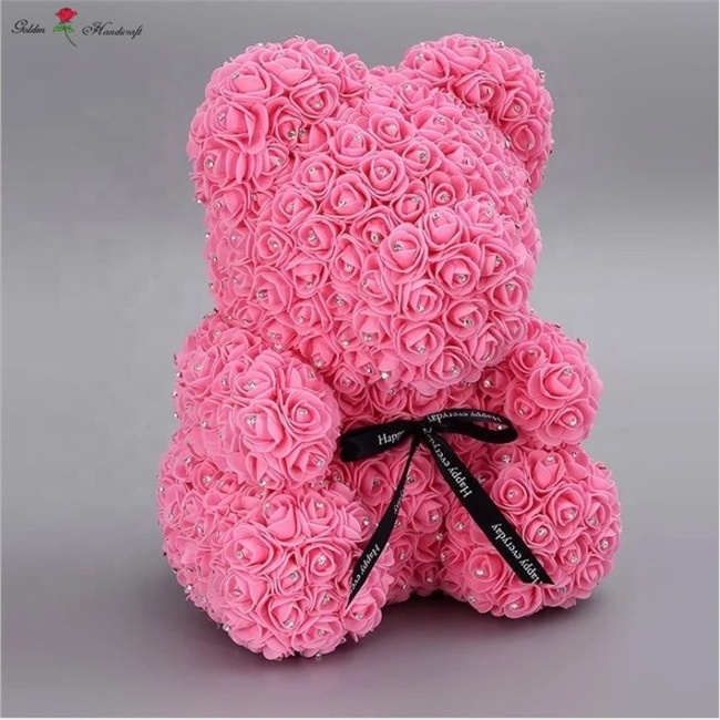 AI-076 Wedding Best Gift Rose Flower Teddy Bear Diamond Styrofoam Bear