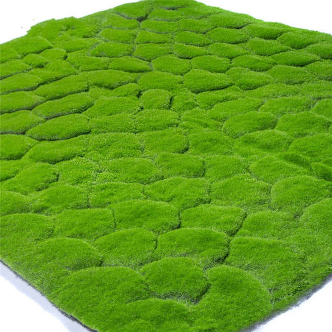 QSLH-SY0127 Wholesale Artifical Green Moss Grass Wall Artificial Moss Rocks Decorative Preserved Moss Set Green For Decoration