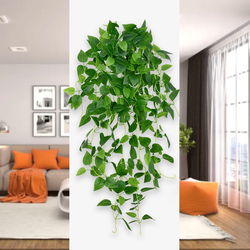 Artificial Ivy Leaf Plants Vine Leaves Artificial Wall Hanging Plastic Rattan Hanging Plants For Home Wall Decor