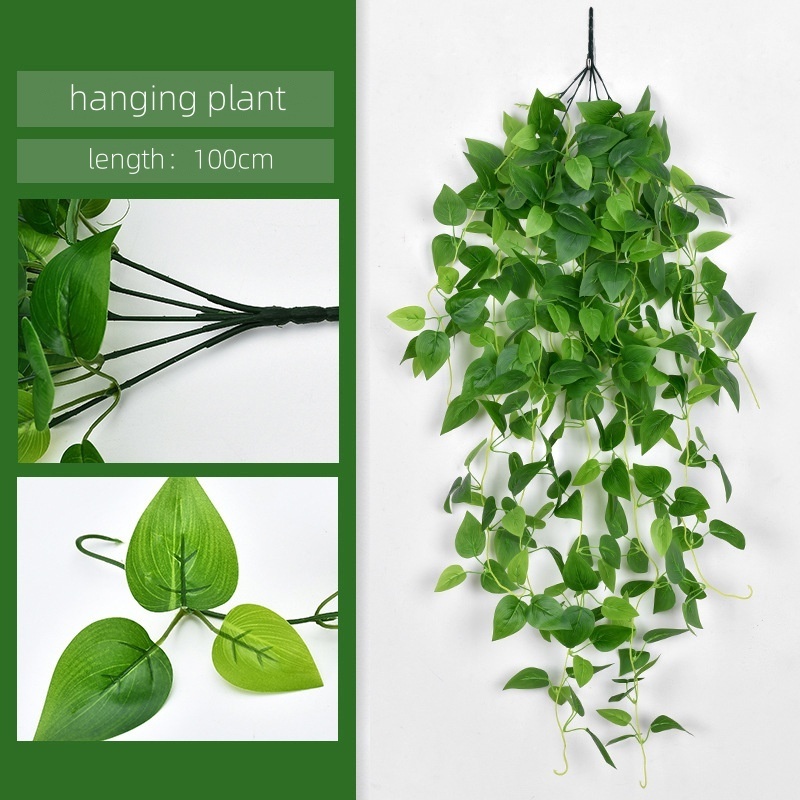 Artificial Ivy Leaf Plants Vine Leaves Artificial Wall Hanging Plastic Rattan Hanging Plants For Home Wall Decor