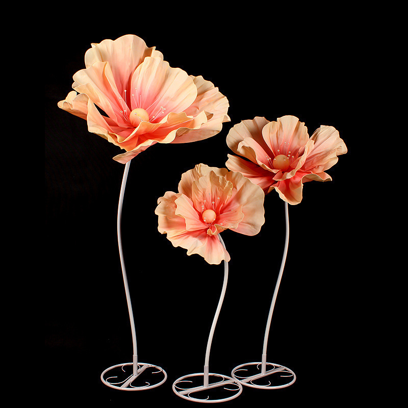 QSLH-A29 Large Tall Wedding Decorations Romantic Giant Silk Flower Stand Set Real Touch Artificial Standing Giant Flower