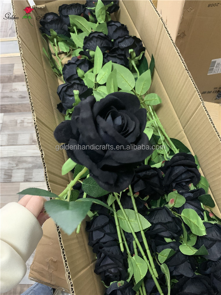 Wholesale artificial roses real touch velvet red white single roses flower decorative flower for wedding