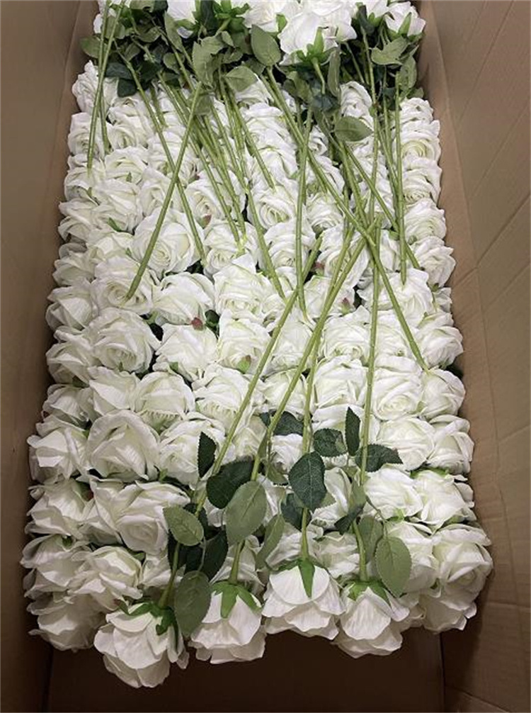 Wholesale artificial roses real touch velvet red white single roses flower decorative flower for wedding