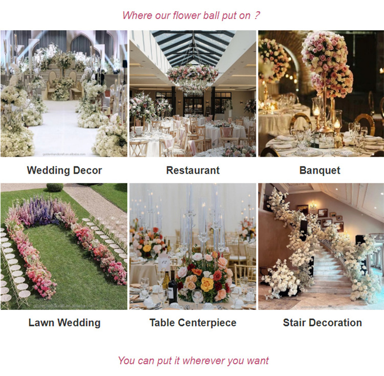 QSLH Ti225 flower ball wedding centerpieces artificial flower balls artificial white rose flowers ball centerpieces for party