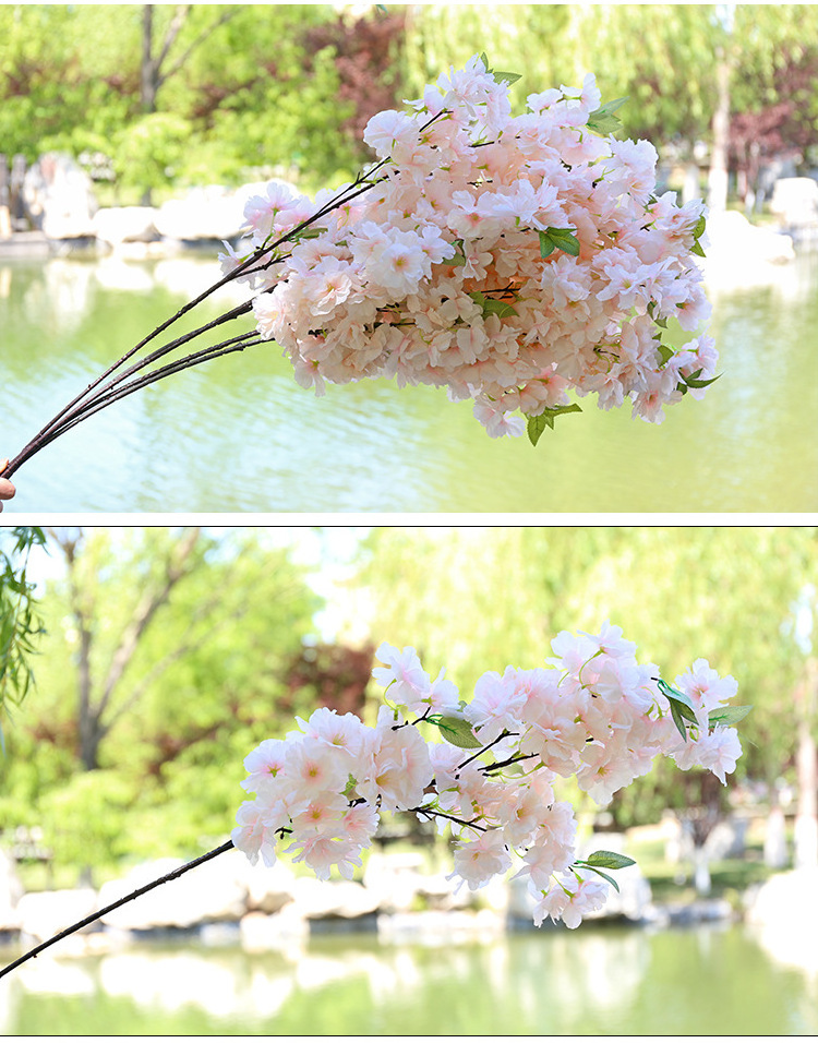 Silk flower cherry blossom branches cherry blossom tree Sakura 110CM pink white cherry blossom flower for wedding centerpiece