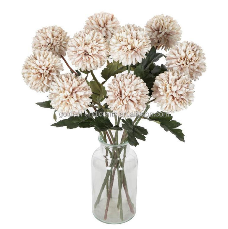 High Quality Long Stem Artificial Flowers Artificial Dandelion Silk Dandelion Ball Flower For Home Decor