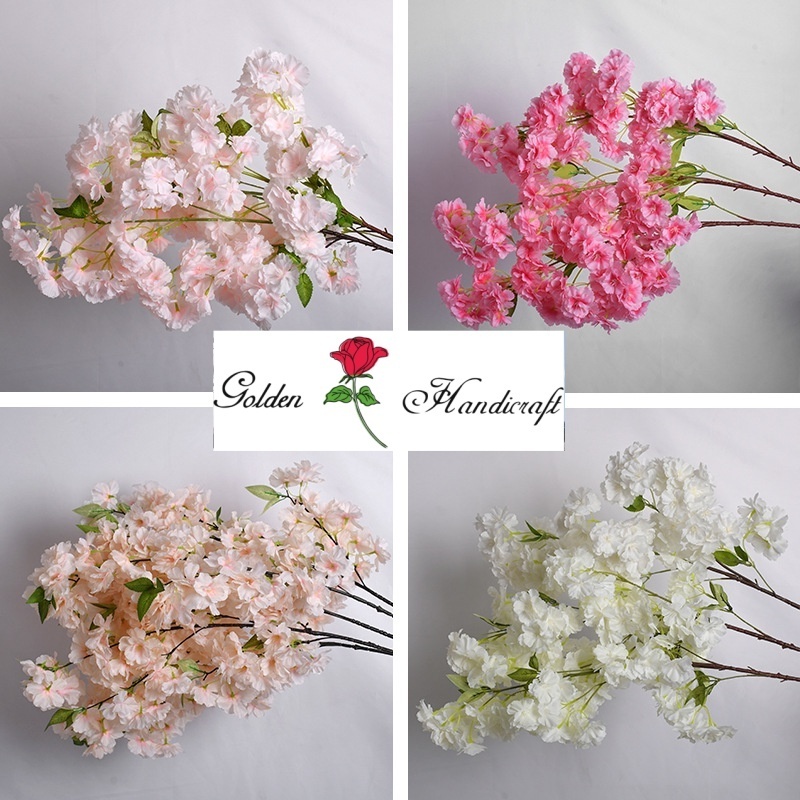 Silk flower cherry blossom branches cherry blossom tree Sakura 110CM pink white cherry blossom flower for wedding centerpiece