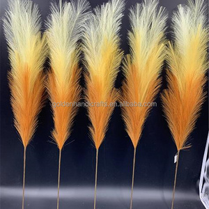 QSLH-555 Gradient Color Pampas Grass Artificial Flowers Pampas Grass Wedding Centerpieces Faux Decorative Supplies Pampas Grass