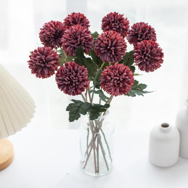 High Quality Long Stem Artificial Flowers Artificial Dandelion Silk Dandelion Ball Flower For Home Decor