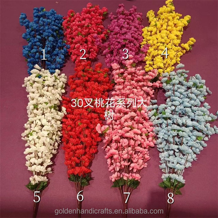 QSLH-Ar260 Artificial 30 forks peach blossom branches cherry blossoms flowers living room decoration interior decoration