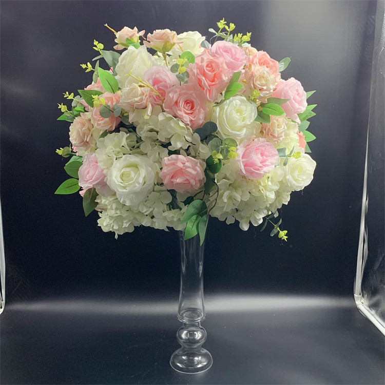 QSLH-V030 Customized Wedding Table Centerpieces Silk Flowers Kissing Ball Artificial Flower Ball For Wedding Decoration