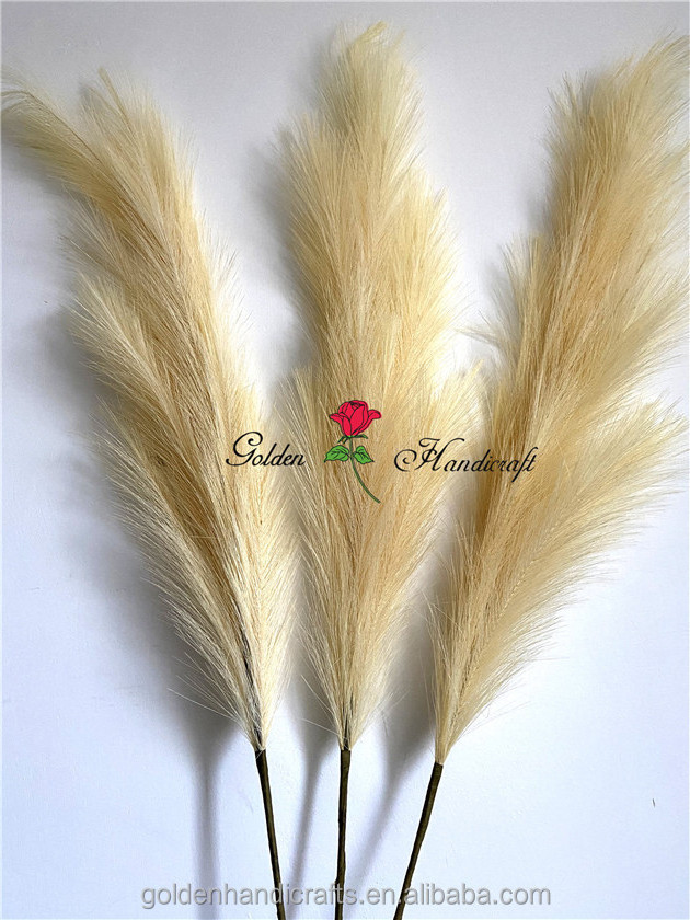 QSLH-Ar362  Wholesale Hotsale Artificial Flower Decorative Flowers Fluffy Pampas Grass Centerpiece White Large Pampas For Event