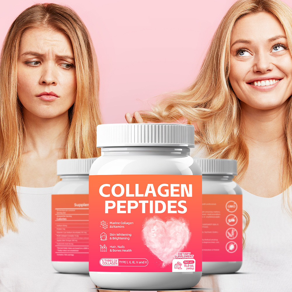 OEM/ODM Collagen Peptides Powder Drink Marine Fish Halal Skin-Whitening Collagen Anti Aging Supplement