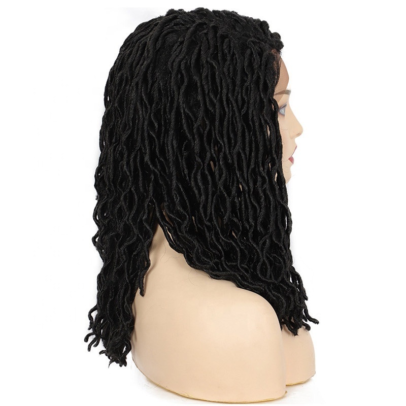 Dreadlock Wigs 18Inch Cheap Synthetic Hair Wigs for Black Women African Long Dreadlocks Hair Faux Locs Crochet Hair Braided Wigs