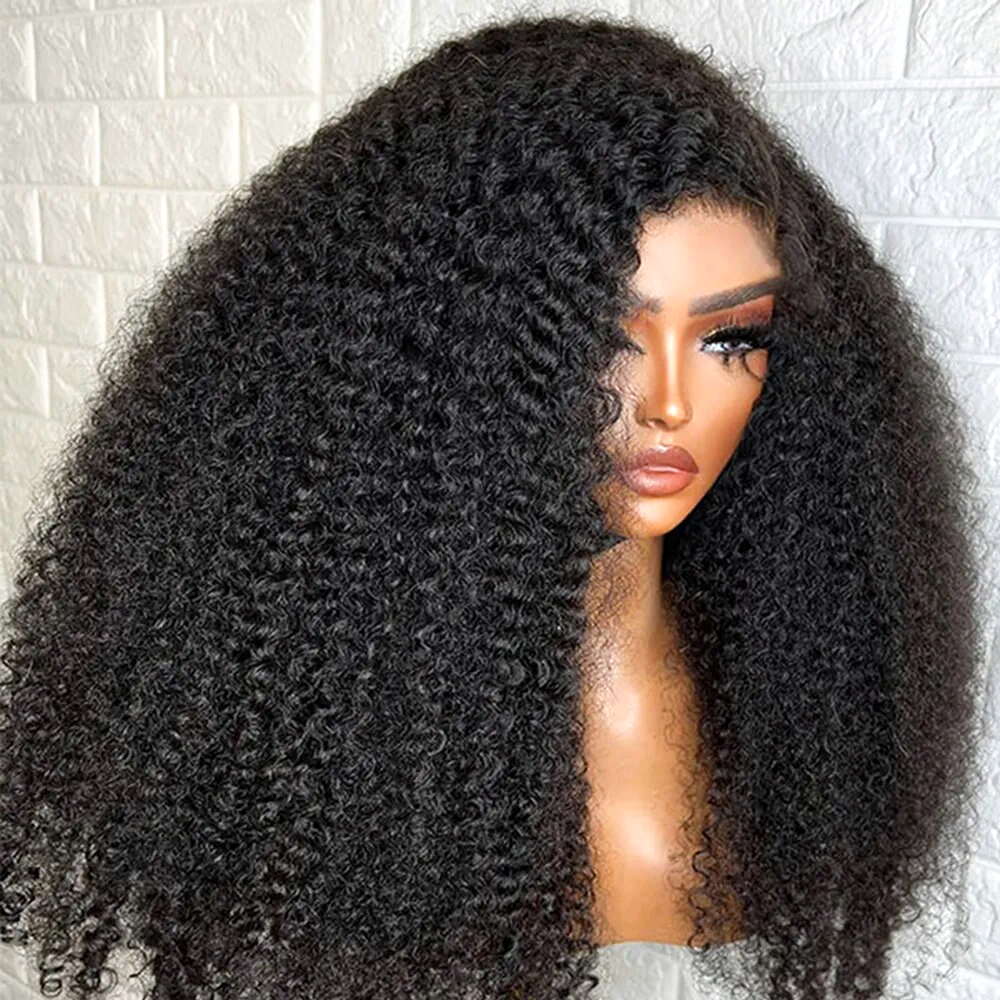 Indian Afro Kinky Curly Human Hair Wigs For Black Women Wholesale Cheap Wigs 13X4 HD Raw Indian Temple Hair Wig