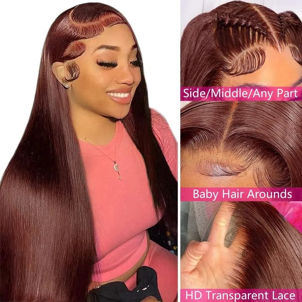 13*4 Transparent Lace Front Long Straight Human Hair Wig  #33 cheap Lace Front Wigs For Women