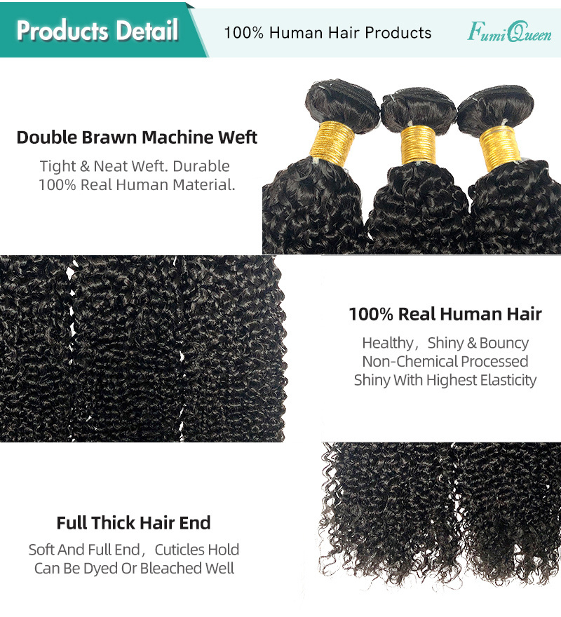 Wholesale 10A Brazilian kinky curly Hair 3 Bundles With Closure Human Hair Weave Bundles With  Lace Closure