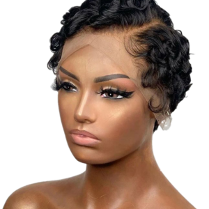 Cheap Deep  Short Curly Human Hair Wig Bob Pixie Cut Lace Wig  Human Hair For Black Women Brazilian Hair Wigirl Dee