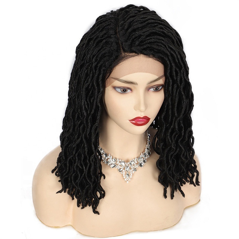 Dreadlock Wigs 18Inch Cheap Synthetic Hair Wigs for Black Women African Long Dreadlocks Hair Faux Locs Crochet Hair Braided Wigs