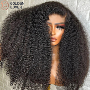 Indian Afro Kinky Curly Human Hair Wigs For Black Women Wholesale Cheap Wigs 13X4 HD Raw Indian Temple Hair Wig