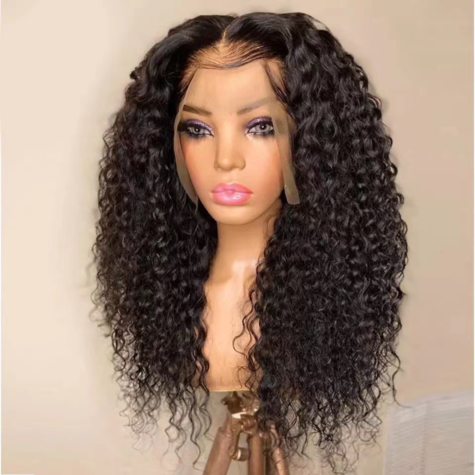 8- 32inch Human Hair Wig Water Wave Brazilian Hair  For Black Women Factory Wholesale Cheap Wig 13x4 Swiss Lace Frontal Wig