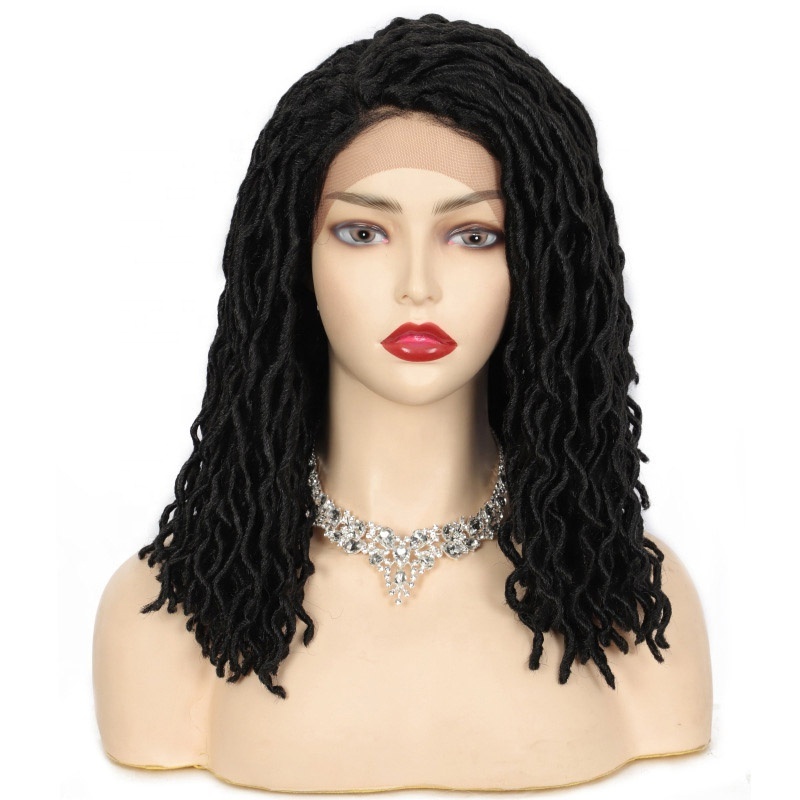 Dreadlock Wigs 18Inch Cheap Synthetic Hair Wigs for Black Women African Long Dreadlocks Hair Faux Locs Crochet Hair Braided Wigs