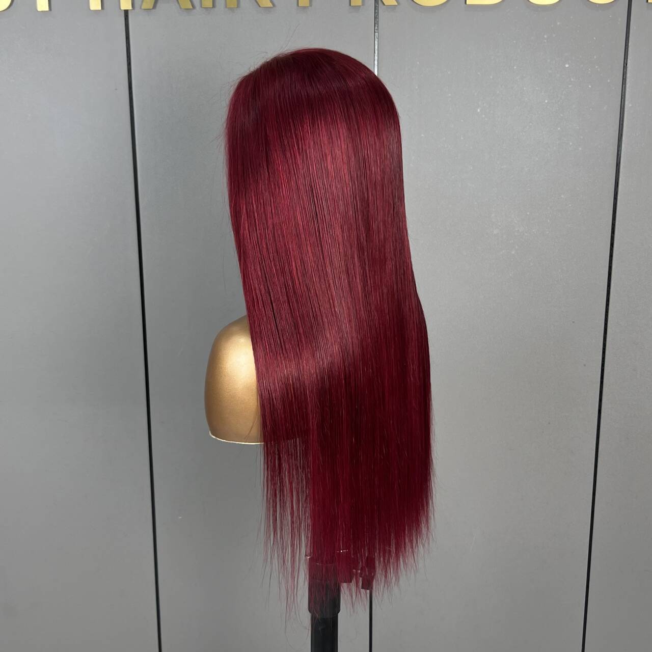 Red Wig Body Curly Colored Human Hair 13x4 body Wave Lace Frontal 4X4 Lace Closure Remy Wigs