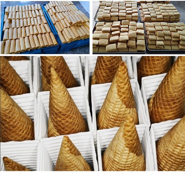 Small Icecreame Wafer Cone Waffer Biscuit Making Machine Sweet Waffle Edible Pizza Sugar Cone Maker