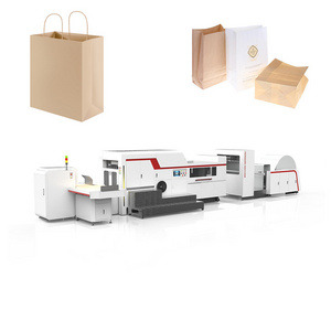 Full set paper bag production line craft paper bag making machine with printing