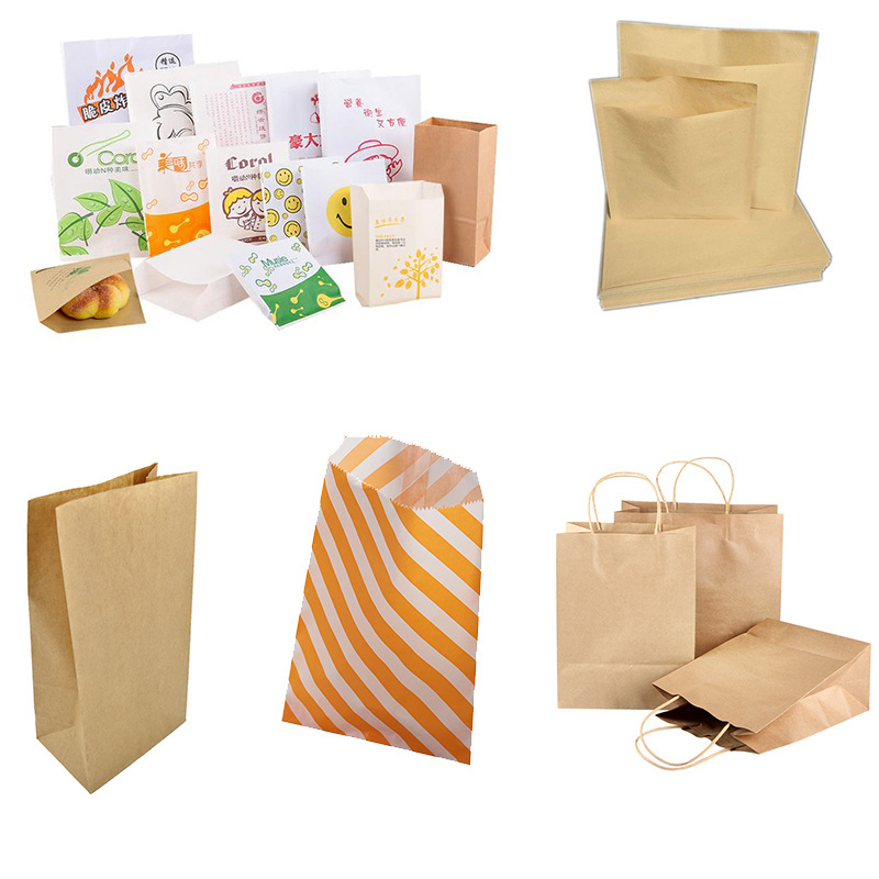 Fully automatic Bakery food used square bottom paper bag making machine kraft paper bags making machine