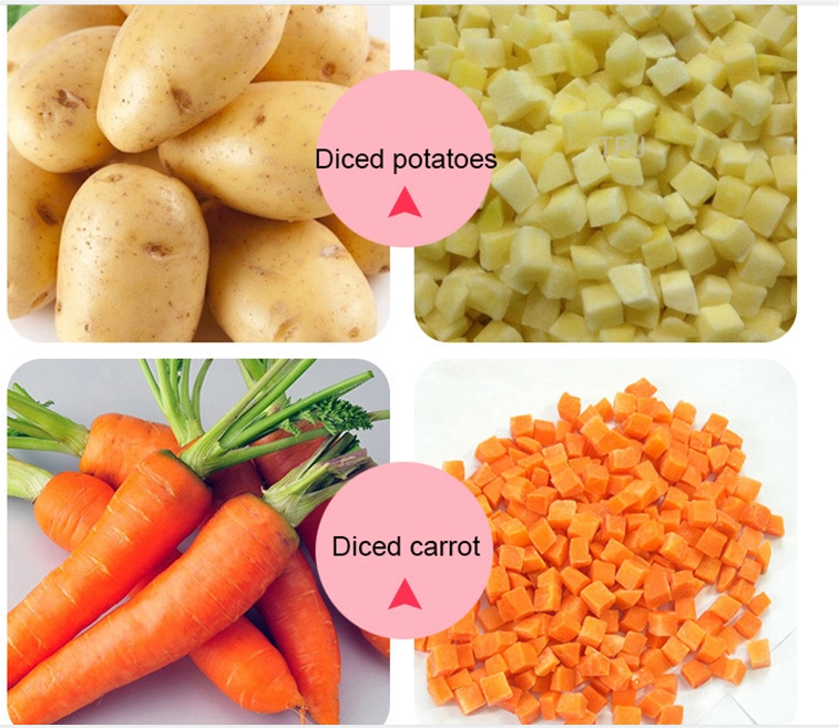 Vegetable Fruit Onion Carrot Potato Radish Red Root Dicing Machine Tomato Dicer  Cube Cutter