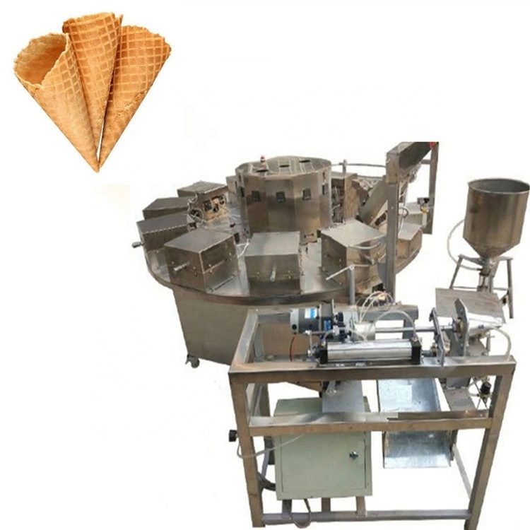 Small Icecreame Wafer Cone Waffer Biscuit Making Machine Sweet Waffle Edible Pizza Sugar Cone Maker