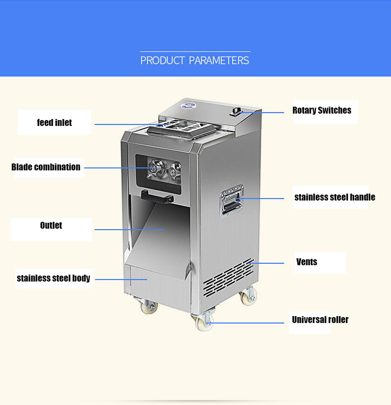 Automatic Electric Sliced Meat Cutter Multifonctional Meat Slicer Electric Rapid Cutting Diced Sliced Meat Cutting Machine