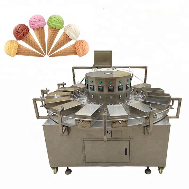 Small Icecreame Wafer Cone Waffer Biscuit Making Machine Sweet Waffle Edible Pizza Sugar Cone Maker