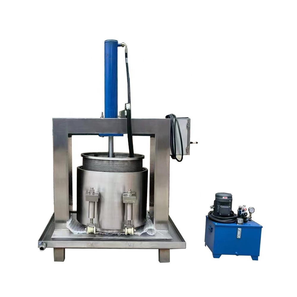 Fruit pressing and juicing hydraulic press