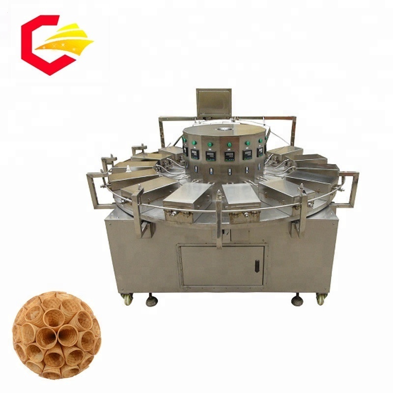 Small Icecreame Wafer Cone Waffer Biscuit Making Machine Sweet Waffle Edible Pizza Sugar Cone Maker