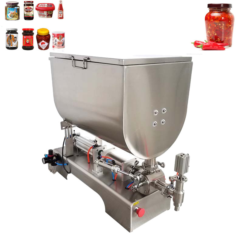 Horizontal Mixing Peanut Butter / Hot Sauce / Chili Sauce Filling Machine bottle sauce filling machine cream filling machine