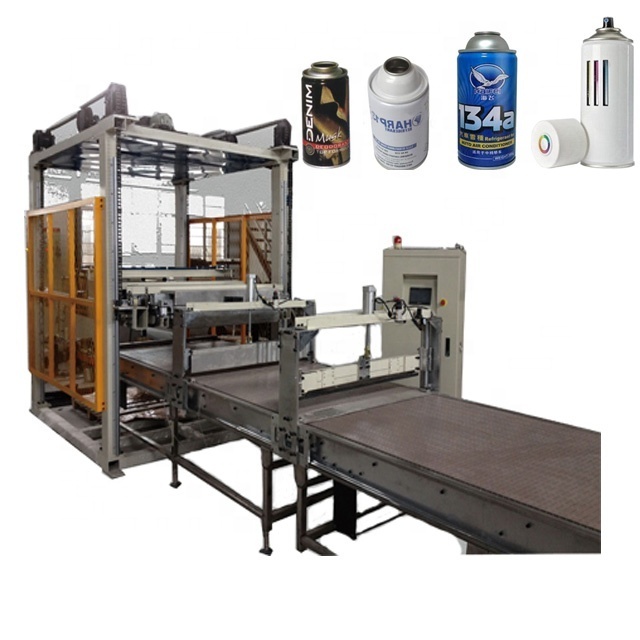 High speed Bottle Empty Aerosol Tin Can Packing Palletizer Machine