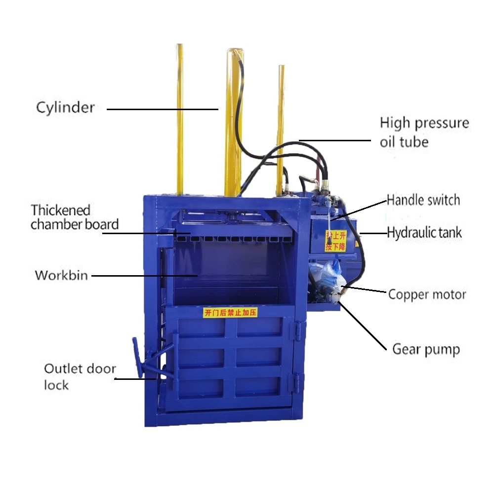 Hydraulic PET Bottle Baler Paper Baling Press Machine With Hydraulic Compactor ,Plastic Baler