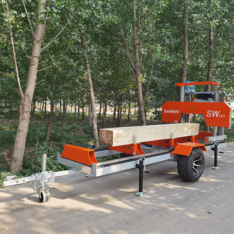 china sale Horizontal Wood Log Band Sawmill Portable bandsaw mill with mobile wheels