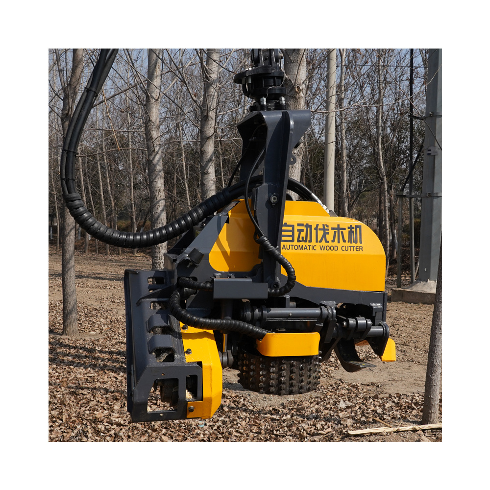 Ray Rotating Tree Shear Harvester For Excavator / Hydraulic Wood Cutter With Grapple