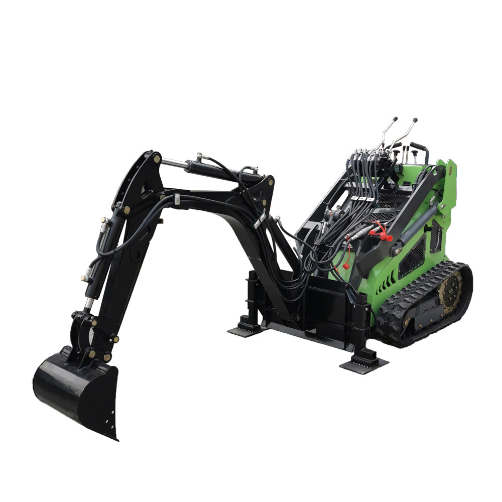 Full hydraulic crawler/wheel 25hp diesel/gasoline engine mini skid steer loader with snow blower