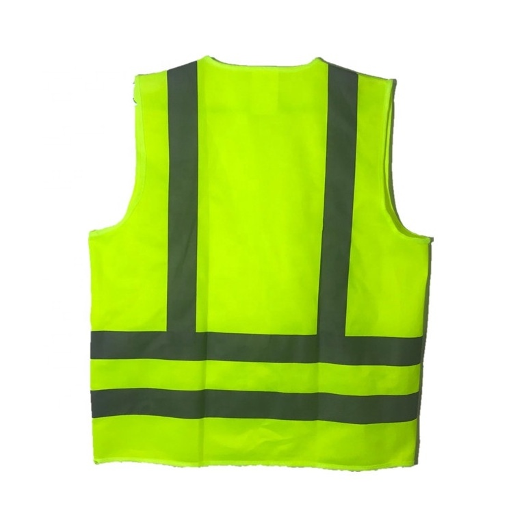 Fabric Reflective Jacket Security Guard Traffic Reflective Vest with Pockets