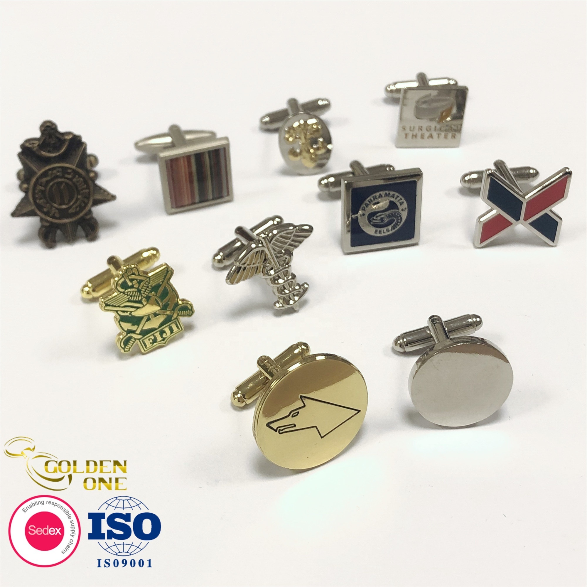 Manufacturer Silver Plated Cuff Link Company Jewelry Backs Fabrication Cufflink Parts Custom Logo Soft Enamel Cufflinks