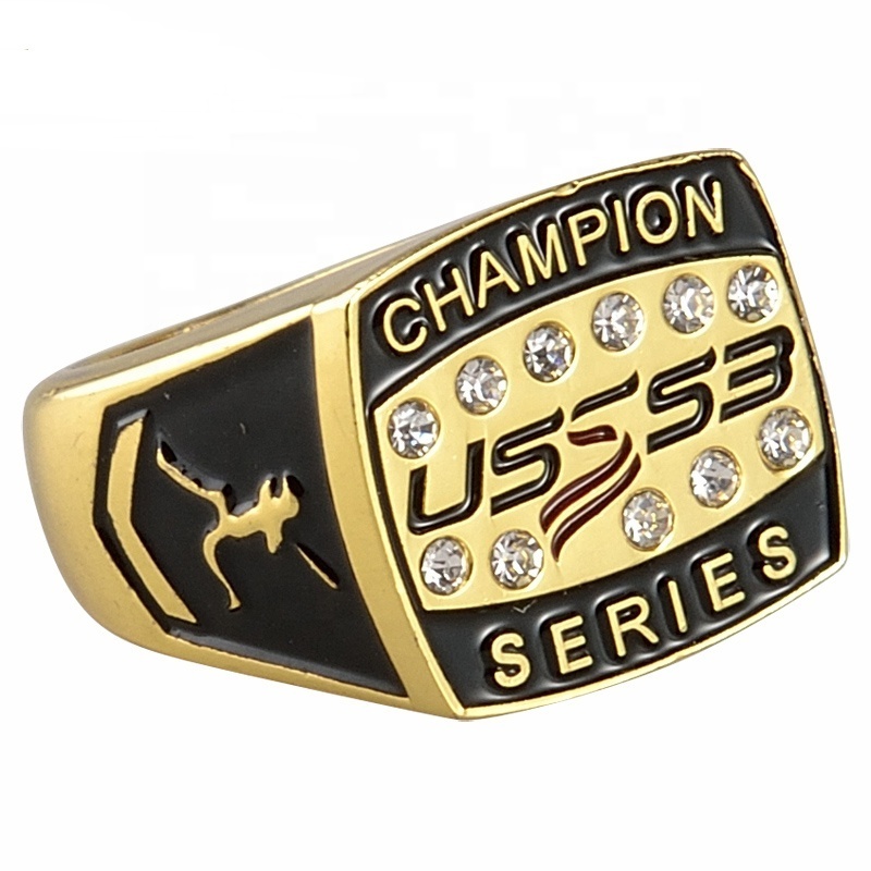 High Quality Championship Rings Baseball Softball Hockey Team Logo Shiny Silver Copper Gold Plated Custom Printing Champion Ring