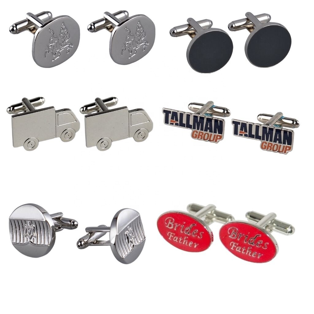 Manufacturer Silver Plated Cuff Link Company Jewelry Backs Fabrication Cufflink Parts Custom Logo Soft Enamel Cufflinks